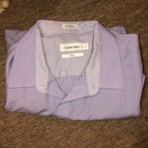 Slim fit Calvin Klein purple butting up shirt